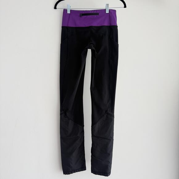 Lululemon Pants Womens 4 Black Violet Run Clear As Mud Low Rise Luxtreme Y2K - Picture 4 of 8